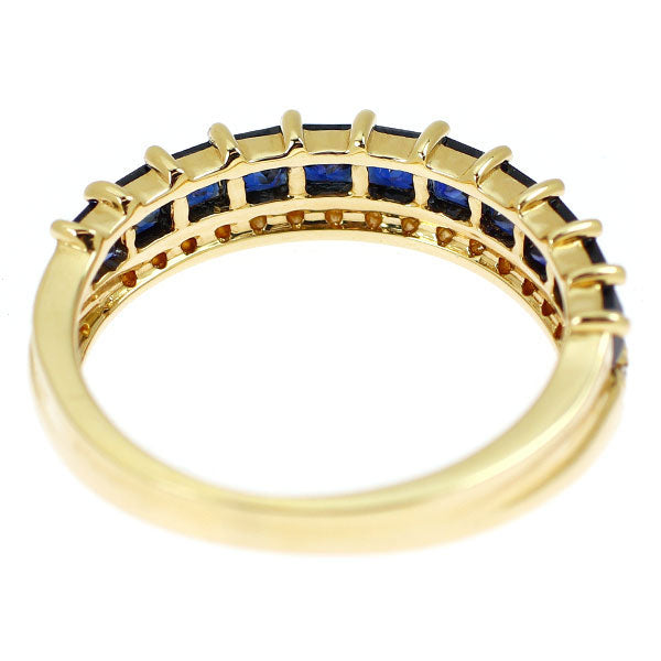 K18YG サファイア ダイヤモンド リング 1.00ct D0.18ct