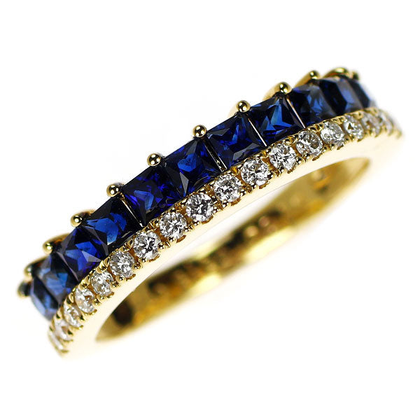 K18YG サファイア ダイヤモンド リング 1.00ct D0.18ct