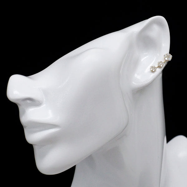 K18YG ダイヤモンド イヤリング/イヤーカフ 0.90ct フラワー