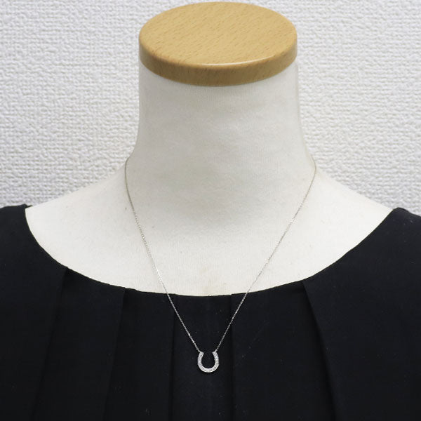 スタージュエリー Pt950 ダイヤモンド ペンダントネックレス 0.09ct 馬蹄