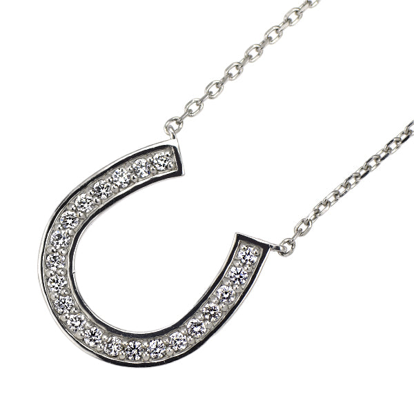 スタージュエリー Pt950 ダイヤモンド ペンダントネックレス 0.09ct 馬蹄