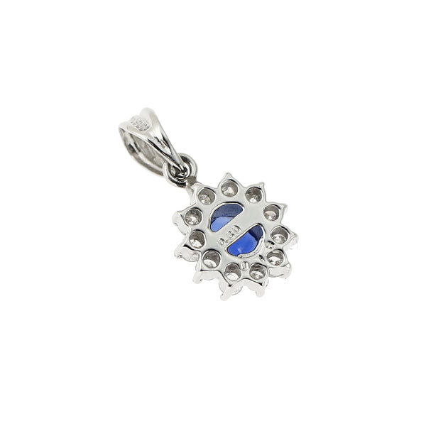 Pt900 サファイア ダイヤモンド ペンダントトップ 0.30ct D0.16ct