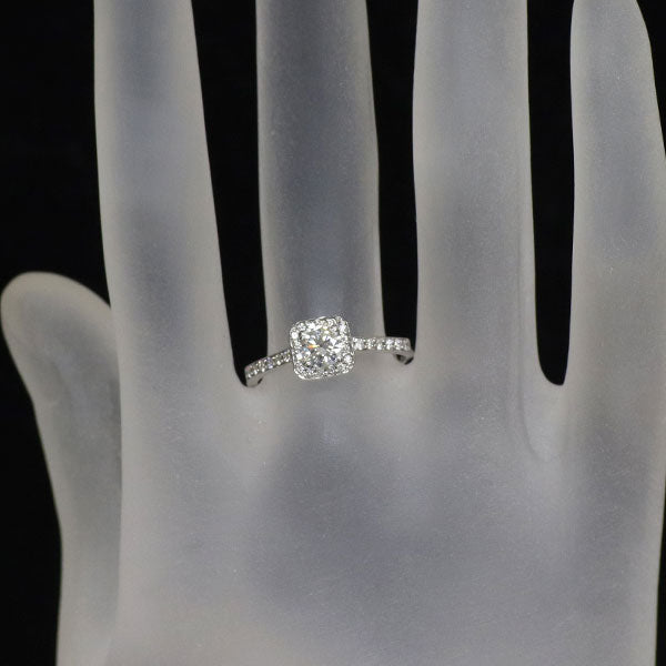 K14WG ダイヤモンド リング 0.40ct F VVS1 VG D0.30ct