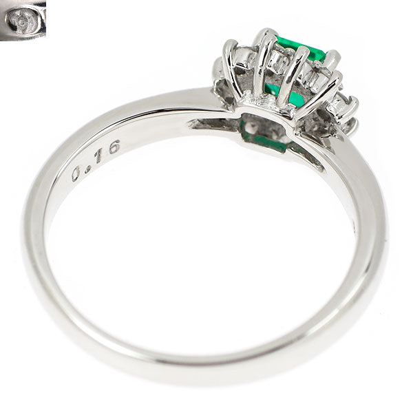 田崎真珠 Pt900 エメラルド ダイヤモンド リング 0.40ct D0.16ct