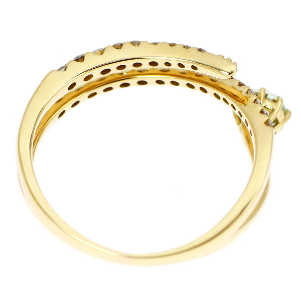 ショウ ミヤマ K18YG グロッシュラーライト/ミント ガーネット ダイヤモンド リング 0.32ct D0.30ct