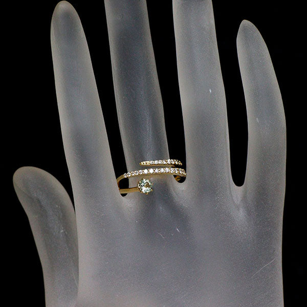 ショウ ミヤマ K18YG グロッシュラーライト/ミント ガーネット ダイヤモンド リング 0.32ct D0.30ct