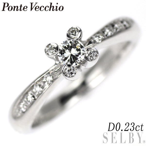 ポンテヴェキオ K18WG ダイヤモンド リング 0.23ct
