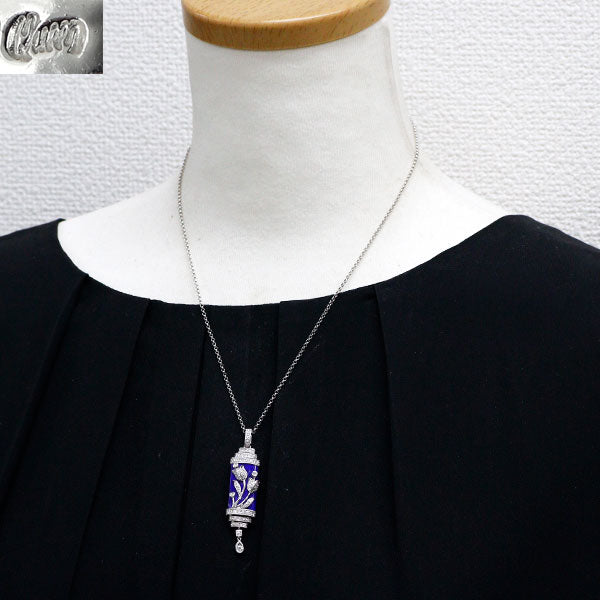 クイーン/Queen K18WG ラピスラズリ ダイヤモンド ペンダントネックレス D0.88ct