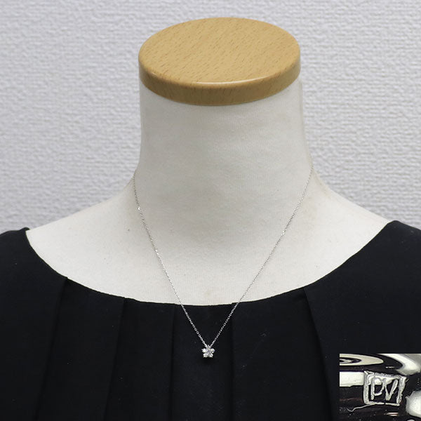 ポンテヴェキオ K18WG ダイヤモンド ペンダントネックレス 0.30ct フラワー