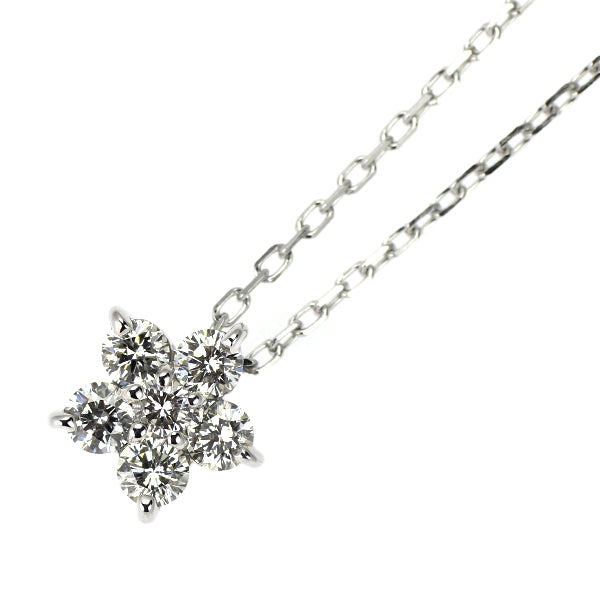 ポンテヴェキオ K18WG ダイヤモンド ペンダントネックレス 0.30ct フラワー