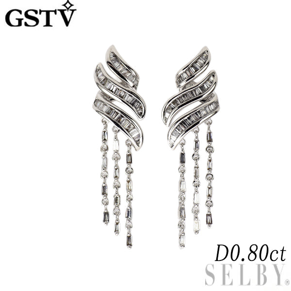 GSTV K18WG ダイヤモンド ピアス 0.80ct