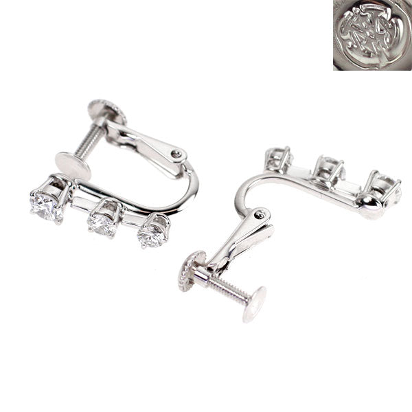 モニッケンダム Pt850/ K14WG ダイヤモンド イヤリング 0.58ct