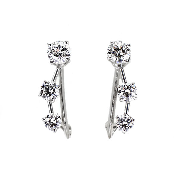 モニッケンダム Pt850/ K14WG ダイヤモンド イヤリング 0.58ct
