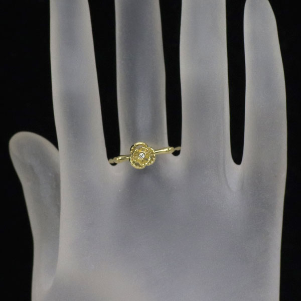 K18YG ダイヤモンド リング フラワー — セルビーオンラインストア