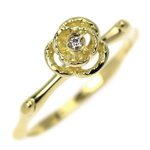 K18YG ダイヤモンド リング フラワー — セルビーオンラインストア