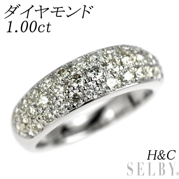Pt900 H&C ダイヤモンド リング 1.00ct パヴェ
