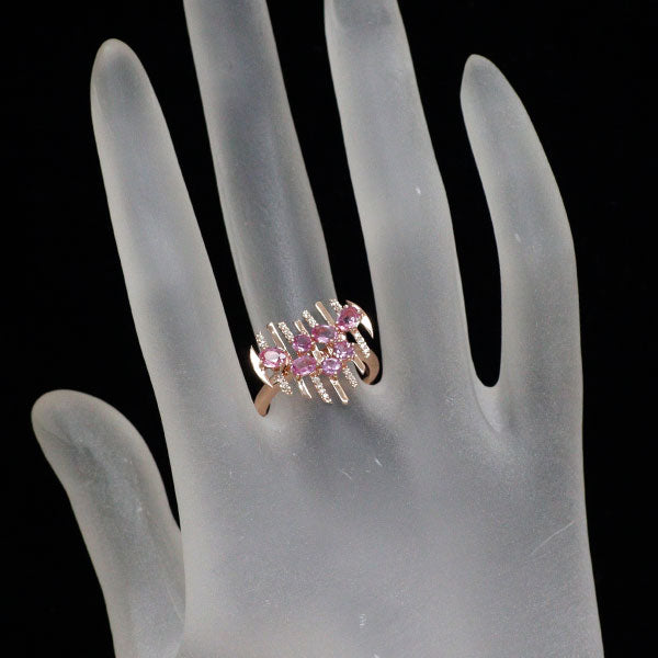 K10PG ピンクサファイア ダイヤモンド リング D0.08ct ハート