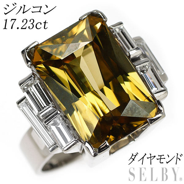 K18WG ジルコン ダイヤモンド リング 17.23ct