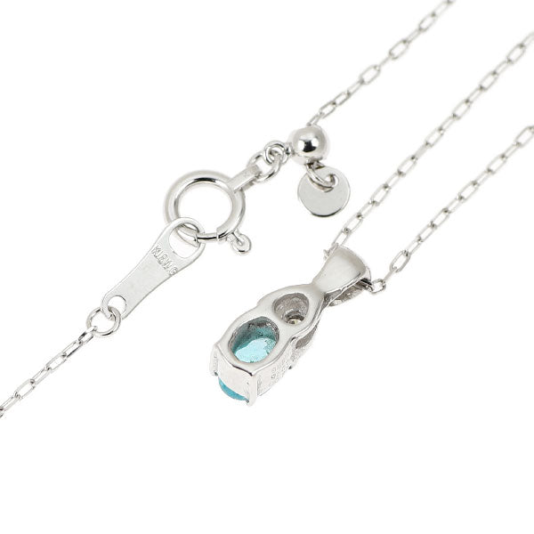 K18WG パライバトルマリン ダイヤモンド ペンダントネックレス 0.200ct D0.015ct