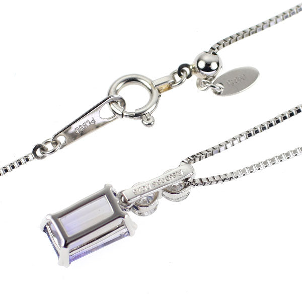 Pt950/ Pt850 タンザナイト ダイヤモンド ペンダントネックレス 0.86ct D0.18ct