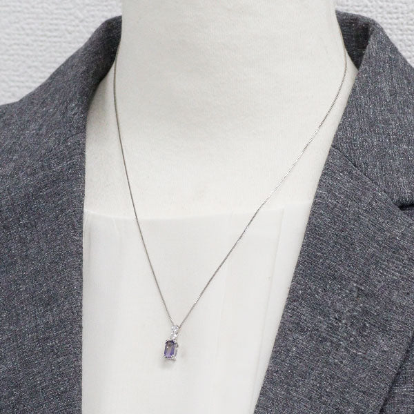 Pt950/ Pt850 タンザナイト ダイヤモンド ペンダントネックレス 0.86ct D0.18ct