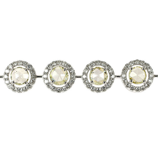K18WG ローズカット ダイヤモンド ブレスレット 4.44ct D2.19ct