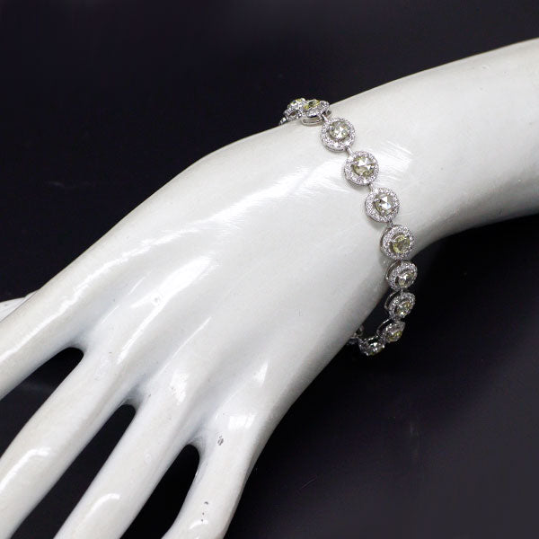 K18WG ローズカット ダイヤモンド ブレスレット 4.44ct D2.19ct