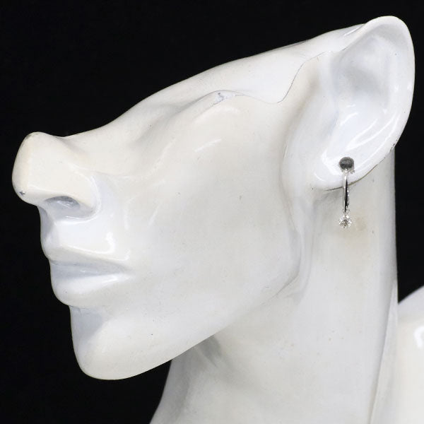 K18WG ストリングホール ダイヤモンド フープ ピアス 0.60ct