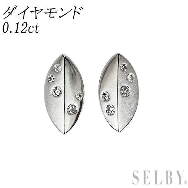 K18WG ダイヤモンド ピアス 0.12ct