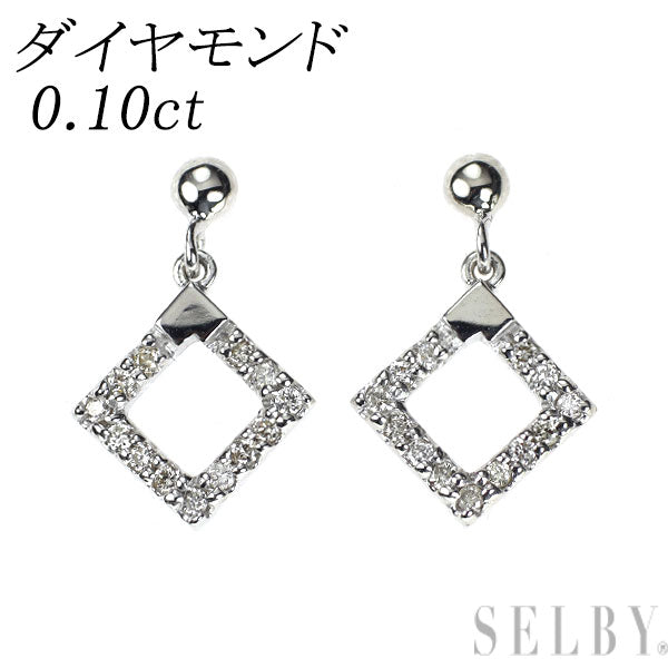 K18WG ダイヤモンド ピアス 0.10ct