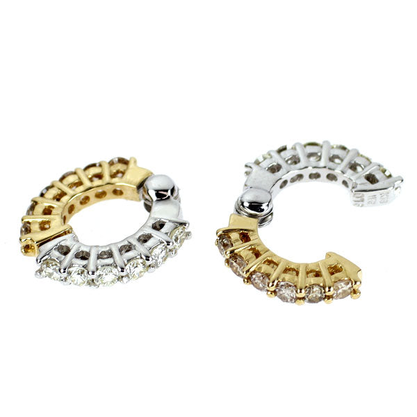 K18YG/WG ダイヤモンド イヤリング 0.30ct D0.32ct ピアリング リバーシブル