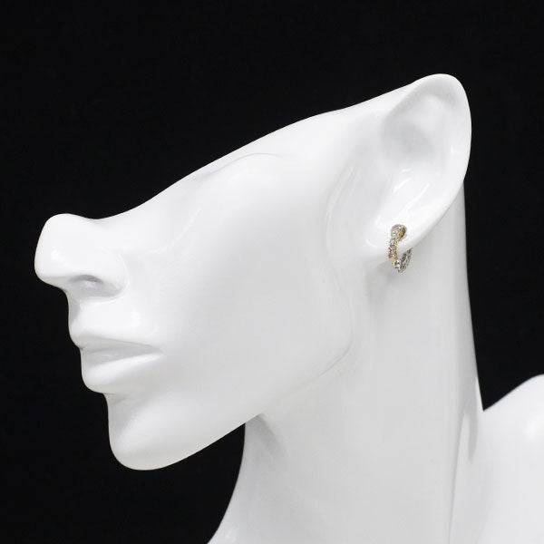 K18YG/WG ダイヤモンド イヤリング 0.30ct D0.32ct ピアリング リバーシブル