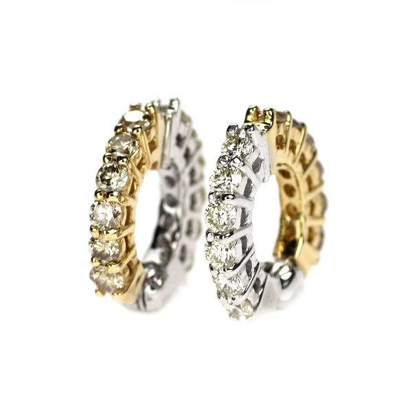 K18YG/WG ダイヤモンド イヤリング 0.30ct D0.32ct ピアリング リバーシブル