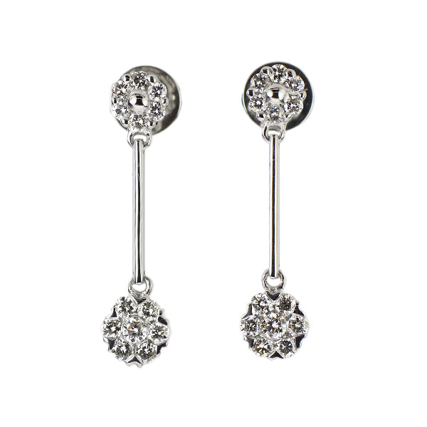 K18WG/ダイヤモンドピアス K18WG ダイヤモンド ピアス 0.44ct フラワー — セルビーオンラインストア