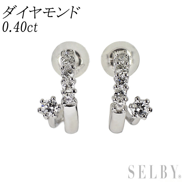 K14WG ダイヤモンド ピアス 0.40ct
