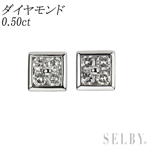 K18WG ダイヤモンド ピアス 0.50ct