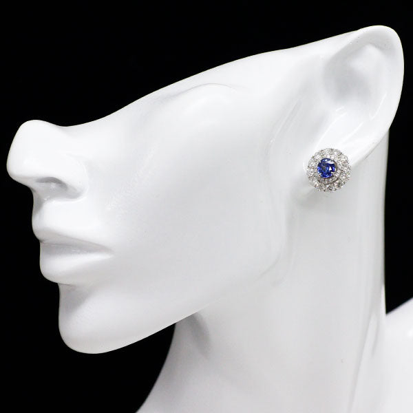 Pt950/ Pt900 サファイア ダイヤモンド ピアス 1.67ct D2.46ct