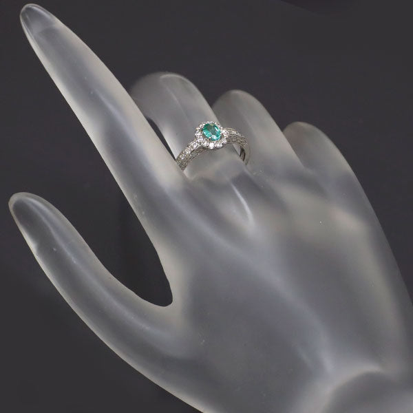 Pt900 ブラジル産 パライバトルマリン ダイヤモンド リング 0.26ct D0.43ct