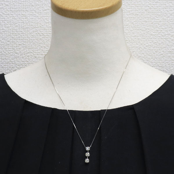 Pt900/Pt850 ダイヤモンド ペンダントネックレス 1.20ct スリーストーン