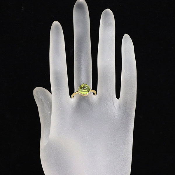 K18YG ペリドット ダイヤモンド リング 2.66ct D0.10ct