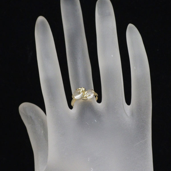K18YG ムーンストーン リング 1.50ct うさぎ トワエモア