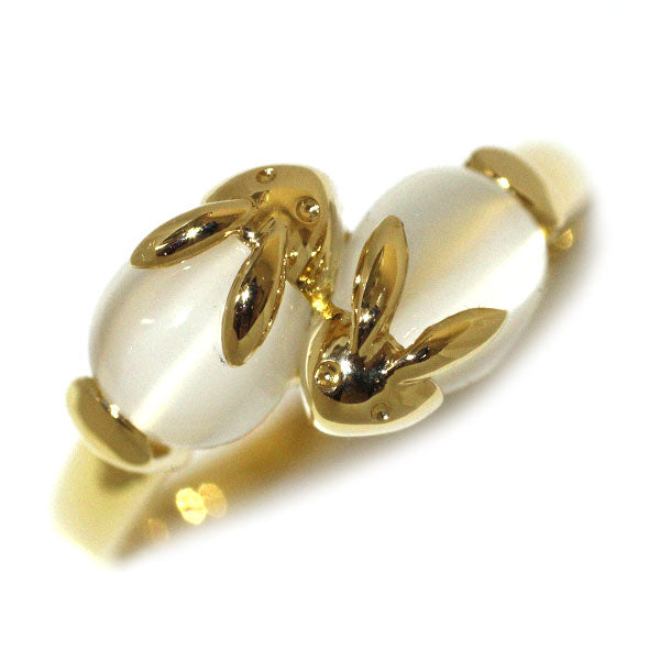 K18YG ムーンストーン リング 1.50ct うさぎ トワエモア
