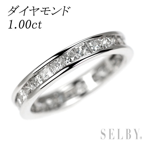 K18WG プリンセスカット ダイヤモンド リング 1.00ct フルエタニティ