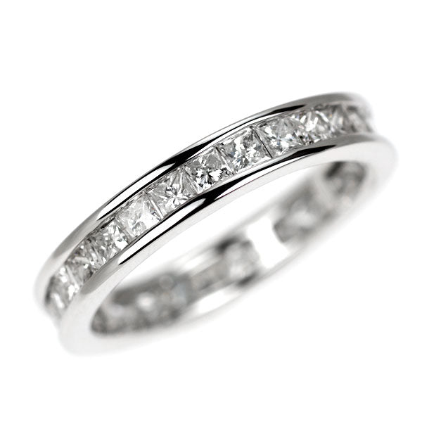K18WG プリンセスカット ダイヤモンド リング 1.00ct フルエタニティ