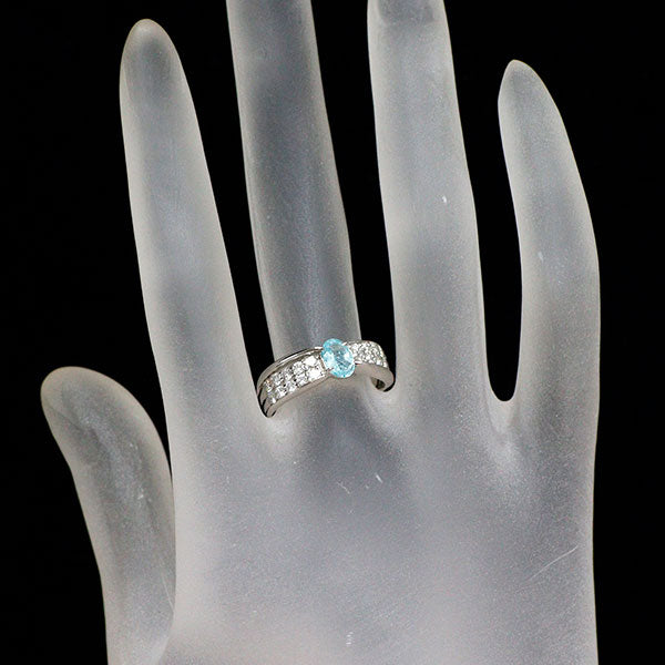 Pt900 モザンビーク産パライバトルマリン ダイヤモンド リング 0.50ct D0.45ct