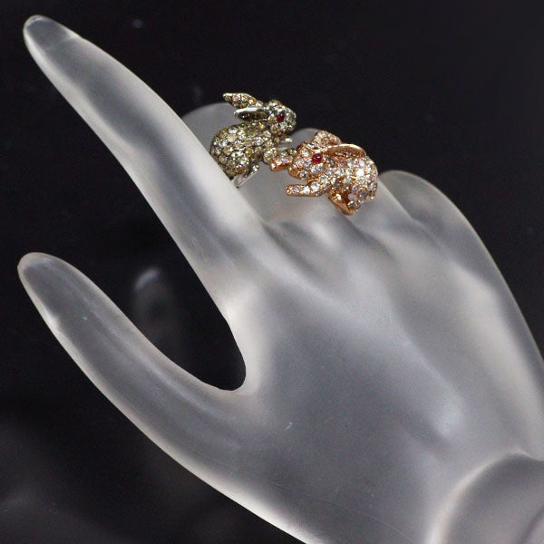 K18WG/PG ダイヤモンド ルビー リング 3.562ct Ｒ0.097ct うさぎ