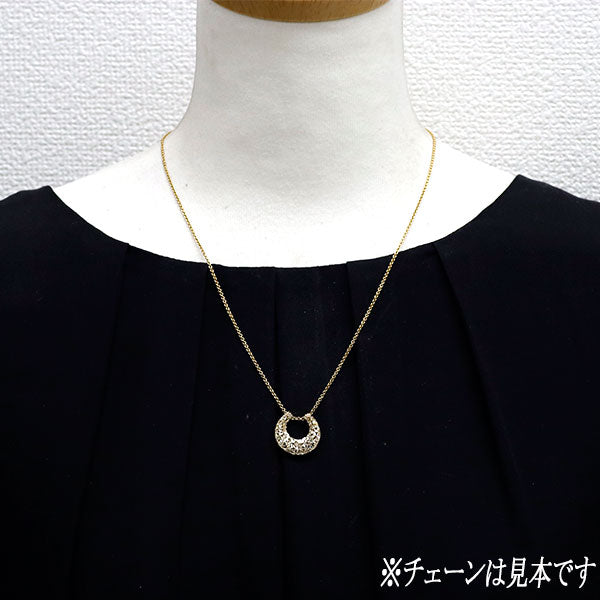 K18YG ダイヤモンド ペンダントトップ 0.50ct 馬蹄 三日月