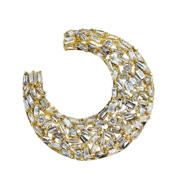 K18YG ダイヤモンド ペンダントトップ 0.50ct 馬蹄 三日月