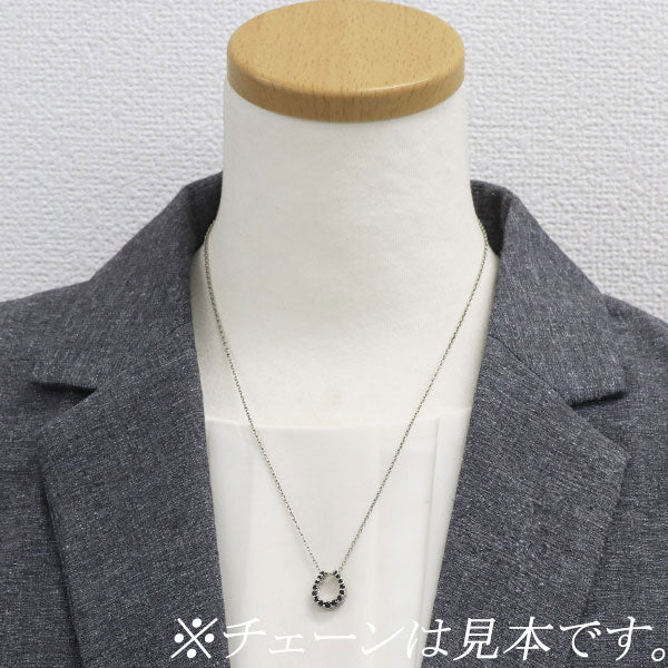 Pt900 ブラック/カラーレス ダイヤモンド ペンダントトップ 0.50ct BD0.50ct 馬蹄 ホースシュー リバーシブル