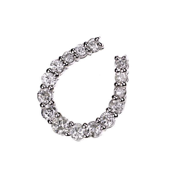 Pt900 ブラック/カラーレス ダイヤモンド ペンダントトップ 0.50ct BD0.50ct 馬蹄 ホースシュー リバーシブル